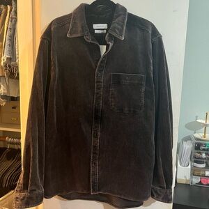 Dark brown corduroy shirt jacket NWT